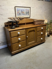 Antique Solid Pitch Kitchen Buffet Sideboard Cupboard Furniture Home Old Retro
