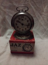 Vintage French JAZ Chrome Alarm Clock In Working Condition With Box