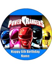 Power Rangers Edible Cake Toppers Wafer Cake Superhero Decorations (2 Sizes)