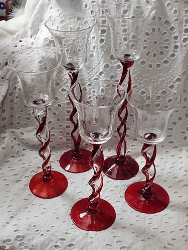 Set hand blown tall candle - set, 5