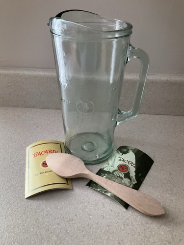 Bacardi glass pitcher - bacardi, jug