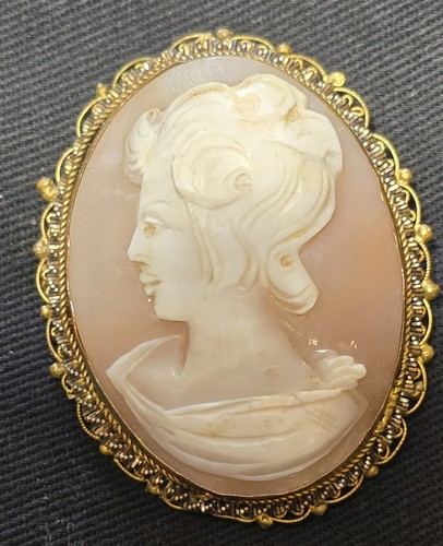 Vtg cameo brooch pendant - cameo, brooch/pendant!