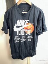 Nike Black Cotton World Tour Graphic T-shirt Beaverton Oregon  Small