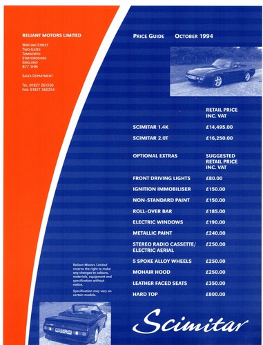 Reliant scimitar sabre - scimitar,