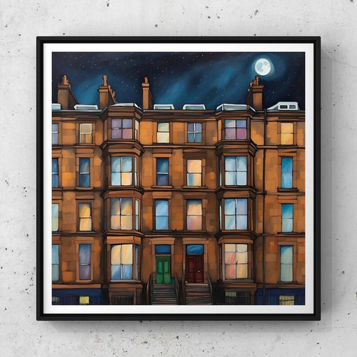 Glasgow tenement print