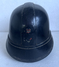 Post WW2 1966 Fireman's Firefighter - Leather Helmet For RAF/MOD - By J. Hendry
