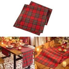 Christmas Table Runner Plaid Pattern Long Scottish Table Cover Tablecloth Decor