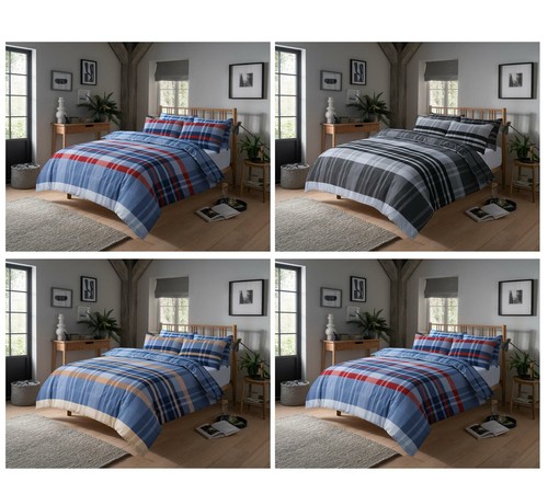 Hudson check duvet cover set - check,