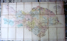 1897 North Riding Yorkshire Antique Map Dales Railway Hawes 118x71cm Bartholomew