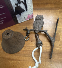 Cast iron owl doorbell - cast,