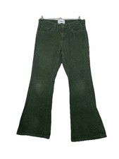 Madcap Mens Retro 60s 70s Cord Flared Trousers Olive Green, 30W 30L