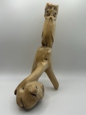 Owl Parasite Wood Carving