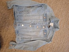 Girls Sparkly Light Blue Denim Jacket Size 11 Years