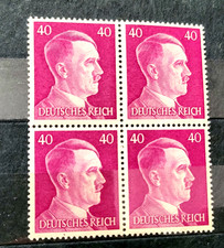 German 3rd Reich block of 4 stamps Officials - A Hitler 40 pf MNH /687