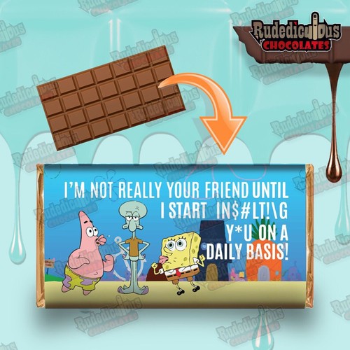 Rude chocolate bar wrapper