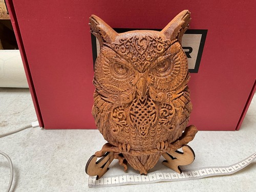 Wood carving owl oak - owl,