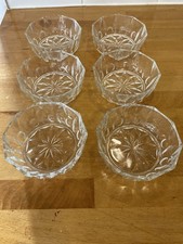 Vintage Glass Fruit/dessert Bowls Reims France X 6