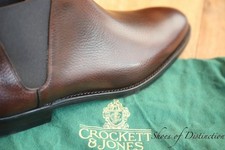 Crockett & Jones Chelsea 8 Brown Grain Leather Chelsea Boots Shoes UK 8 E US 9