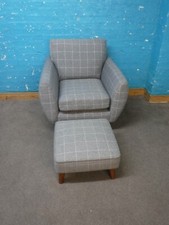 NEXT WILSON QUALITY USED FABRIC ARMCHAIR WITH STOOL - VISIT OUR LARGE WAREHOUSE