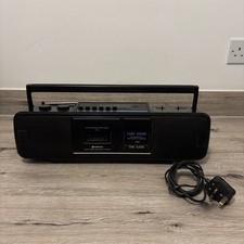 Vintage HITACHI TRK-640R Boombox Portable Stereo Radio Cassette Recorder BLACK