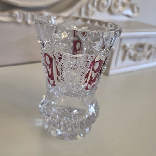 Bohemian crystal vase with - bohemian,