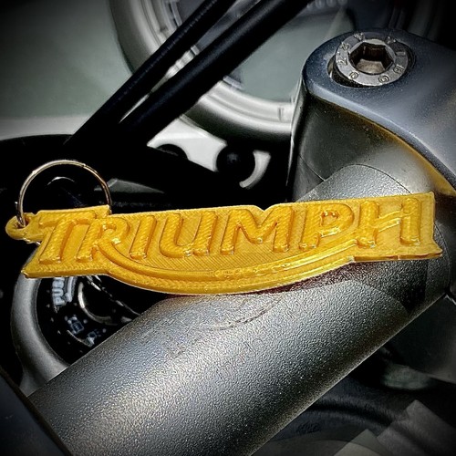 Gold motorcycle keychain - gold,