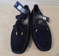 M & S   Navy  Wide Fit  Suede