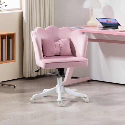Velvet office chair - velvet, petal