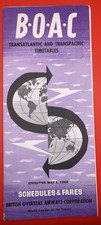 1962 BOAC Airline Timetable