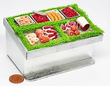 Dolls House Filled Silver Butchers Display Counter Meat Tumdee 1:12 Scale Shop
