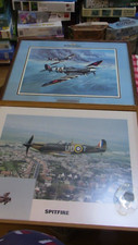 Pair framed plane pictures - framed,