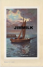 Old Postcard Dinghy with sail