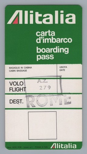 Alitalia boarding pass airline - alitalia,