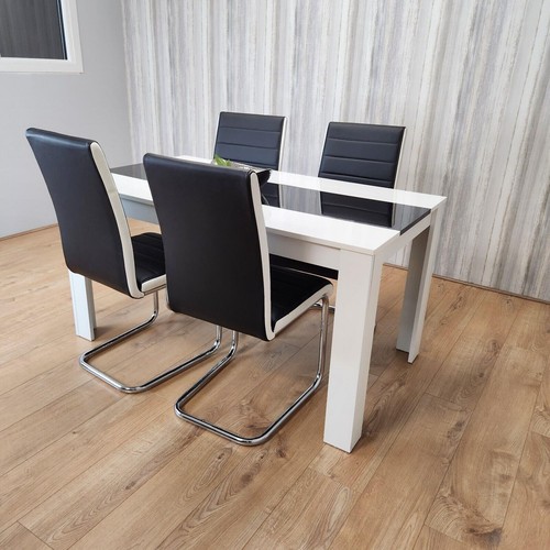 Modern white and black dining - modern,