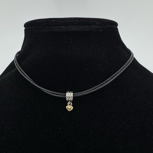 14k 585 pandora leather lariat - 14k,