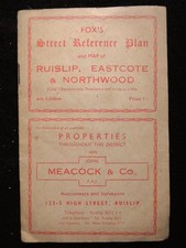 Fox's Street Reference Plan & Map - Ruislip Eastcote Northwood (c1950) Middlesex