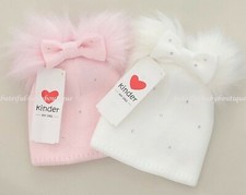 Baby Girls Two Fur Pom Pom