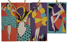 4 Unused Antique Vtg Art Deco