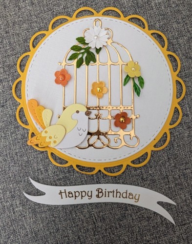 Handmade vintage birdcage card - vintage,