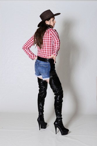 Platform chap boots - thigh, high