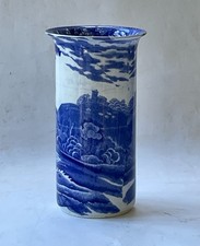 Adams ironstone blue & white vase " Cattle Scenery" Early 20th. Cen Ref F