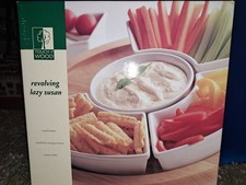 debenhams Lazy Susan serving tray dishes with revolving wooden base