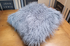 John Lewis 40 x 40 cm Mongolian Sheepskin Cushion, Grey