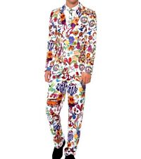 STAND OUT GROOVY 60s Peace Love 2 PIECE SUIT JACKET TROUSERS Fancy Dress COSTUME