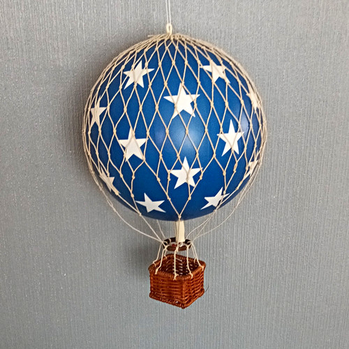 Blue white hot air - hot, balloon