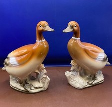 Pair Vintage Ceramic Goose