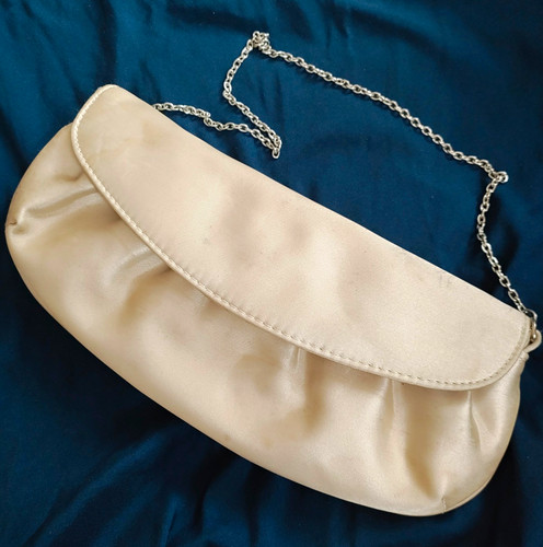 Accessorize cream satin - satin, clutch