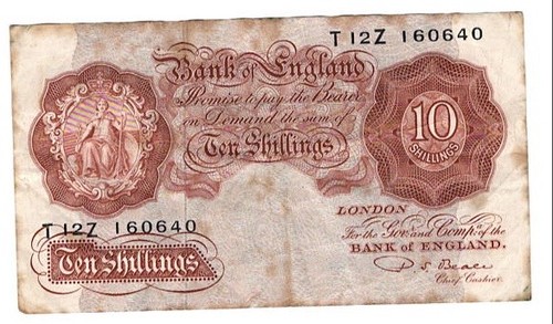 Beale ten shilling banknote - ten,
