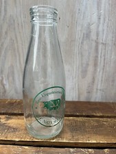 Rare Antique Glass Clear Milk Bottle - The Naural Milk. Raw Unpasteurised Milk 