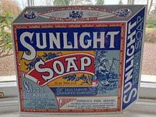 Large Enamel Metal Sunlight Soap Advertising Sign in Fantastic Condition